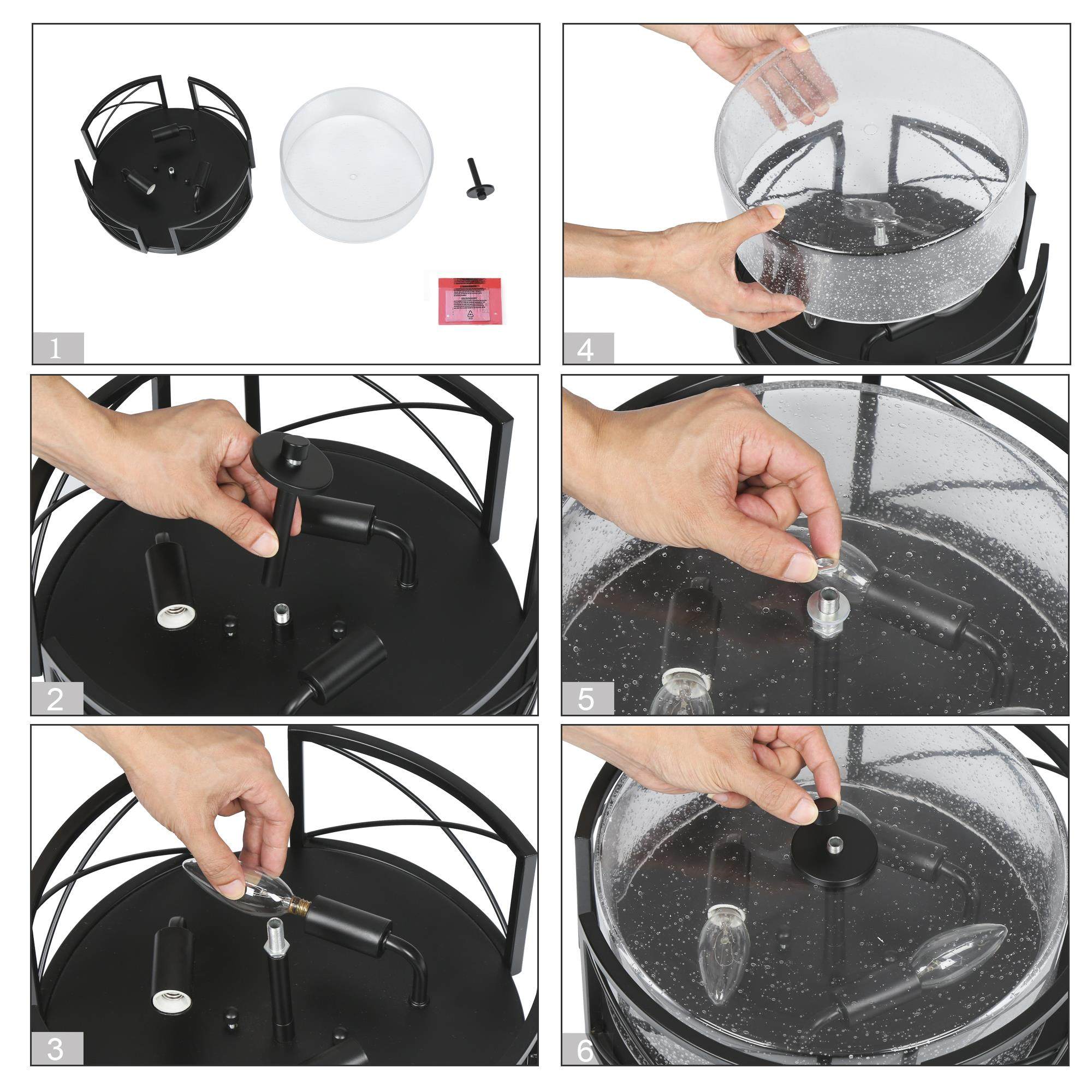 Vine 3 -Light 13-in Matte Black Flush Mount Light - Image 13