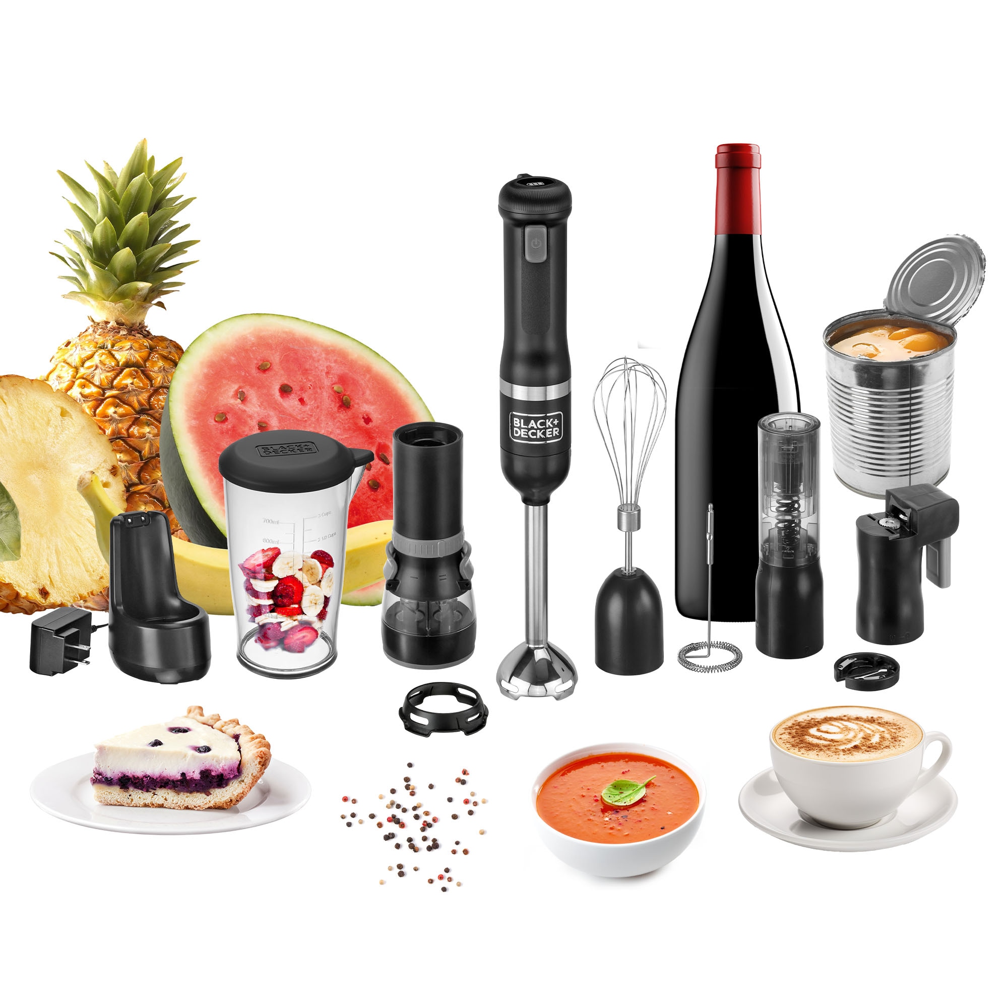 6-In-1 5 -Speed 220 -Watt Immersion Blender with Accessory Jar ( Black )