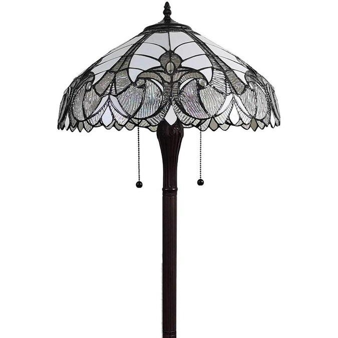 Amora Lighting Tiffany Stained Glass 2 Light Vintage Floor Lamp 62-in Tall - Handcrafted with Multiple Colors - UL Listed - Image 6