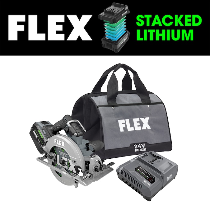 FLEX 24-volt 7-1/4-in Brushless Cordless Circular Saw Kit (1-Battery & Charger Included)