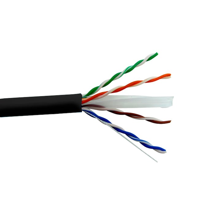 TRIPLETT 1000-ft 23 Cat 6 4 Communications Multipurpose Black Data Cable Reel