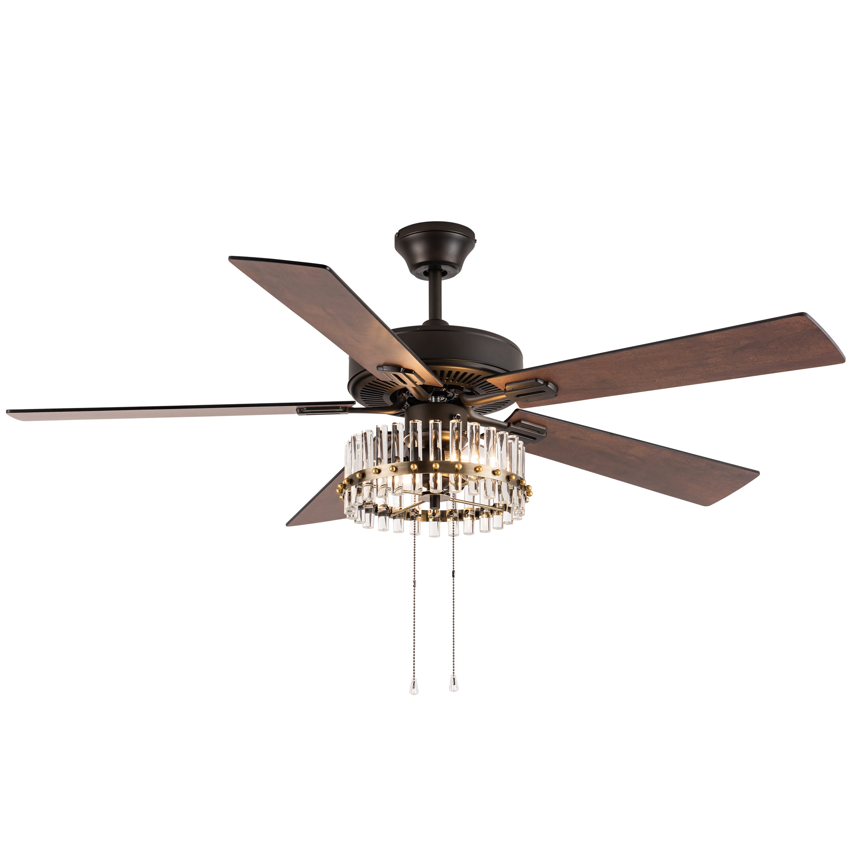52-in Oil-rubbed with Reversible Blades Ceiling Fan With Light ( 5 -Blade )