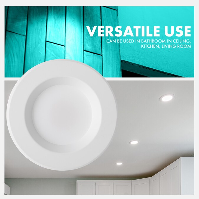 Simply Conserve White 5-in or 6-in 900-Lumen Warm White Round Dimmable LED Canned Recessed Downlight (12-Pack) - Image 7