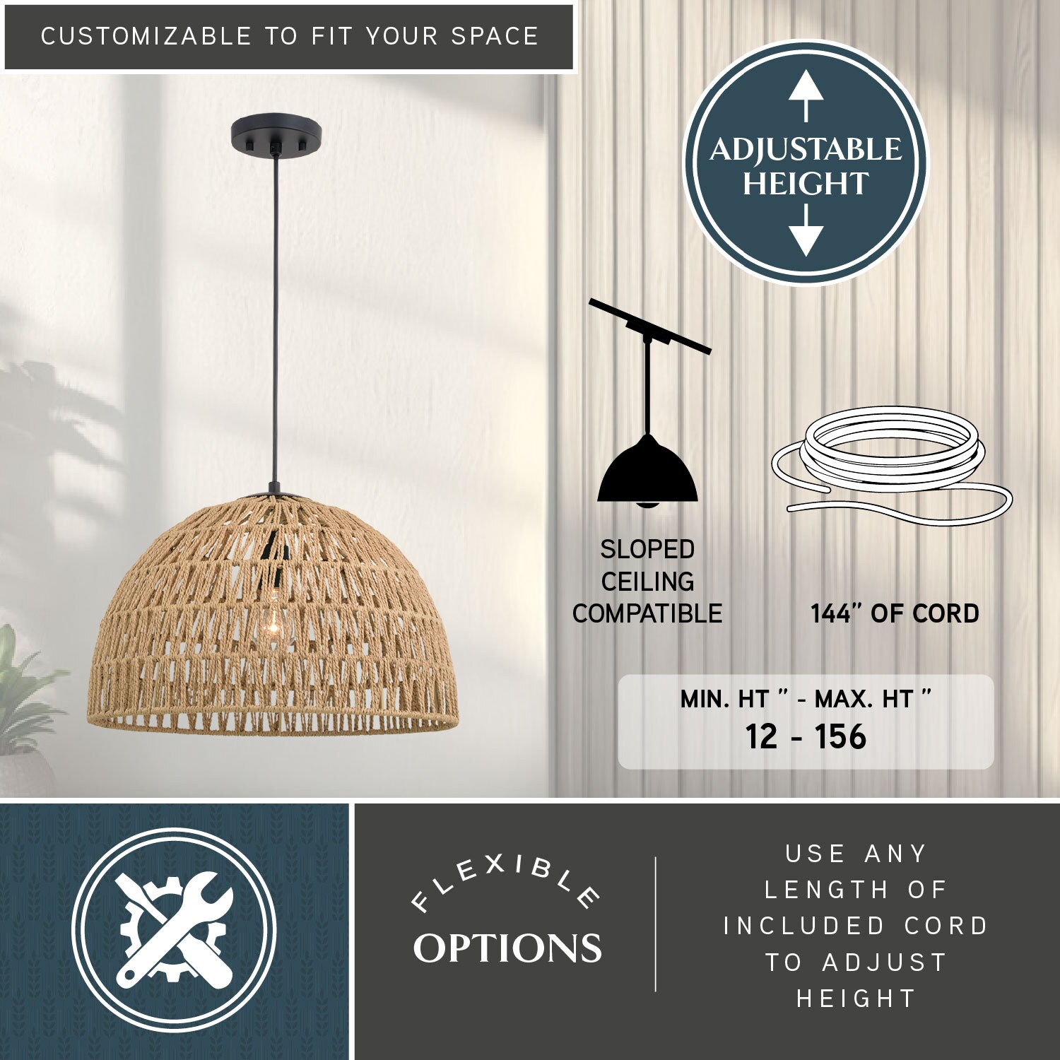 Nassau 1 -Light Matte Black Transitional Dome Medium Hanging Pendant light - Image 4