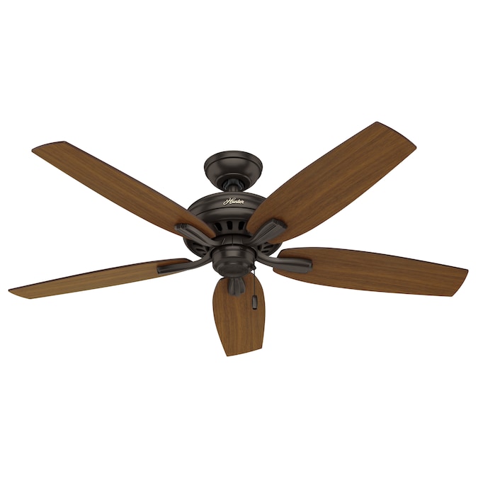 Hunter Newsome 52-in Premier Bronze with Roasted Walnut/Medium Walnut Blades Indoor/Outdoor Ceiling Fan Light Kit Compatible (5-Blade)