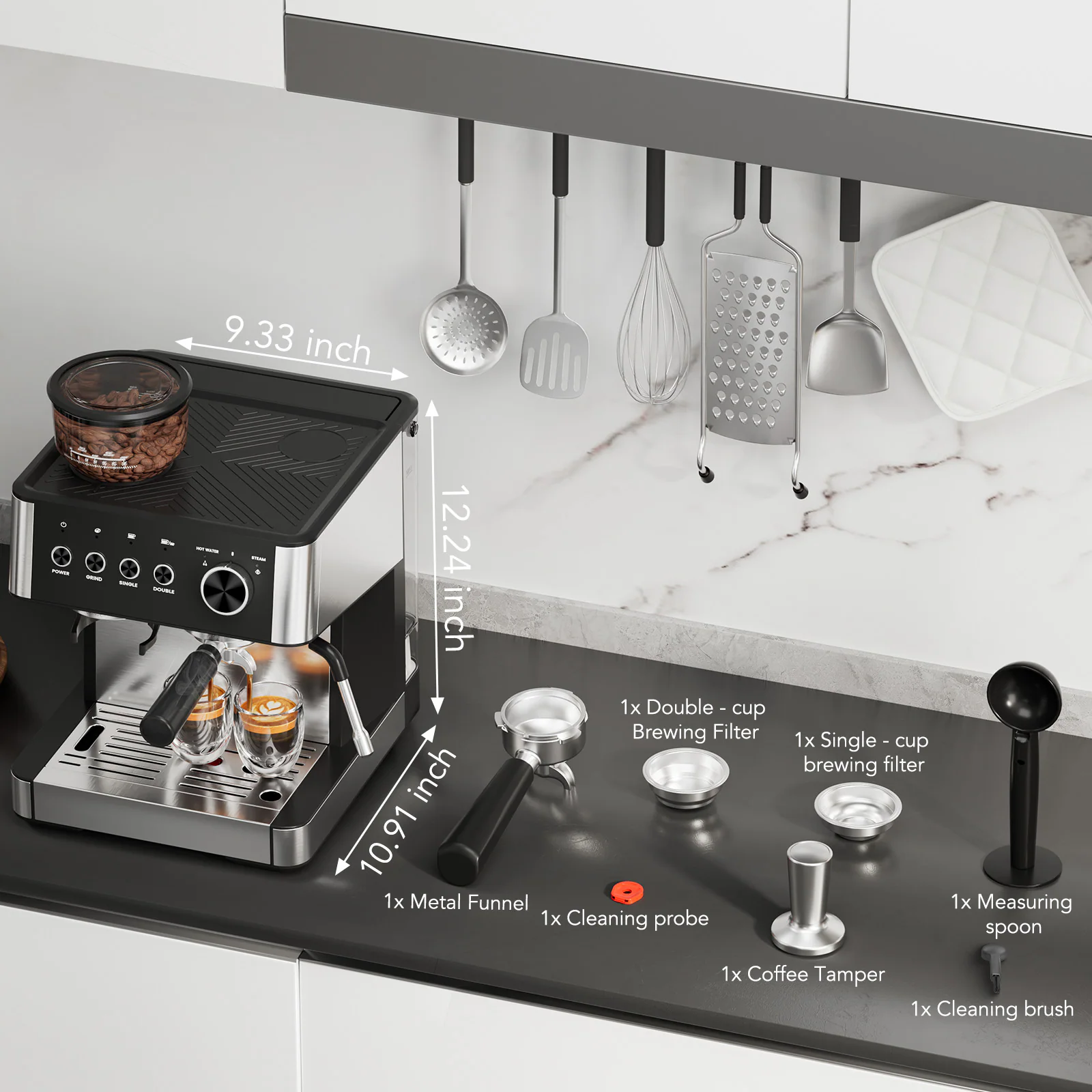 2 -Cup Programmable Residential Drip coffee maker ( Stainless Steel Black ) - Image 6