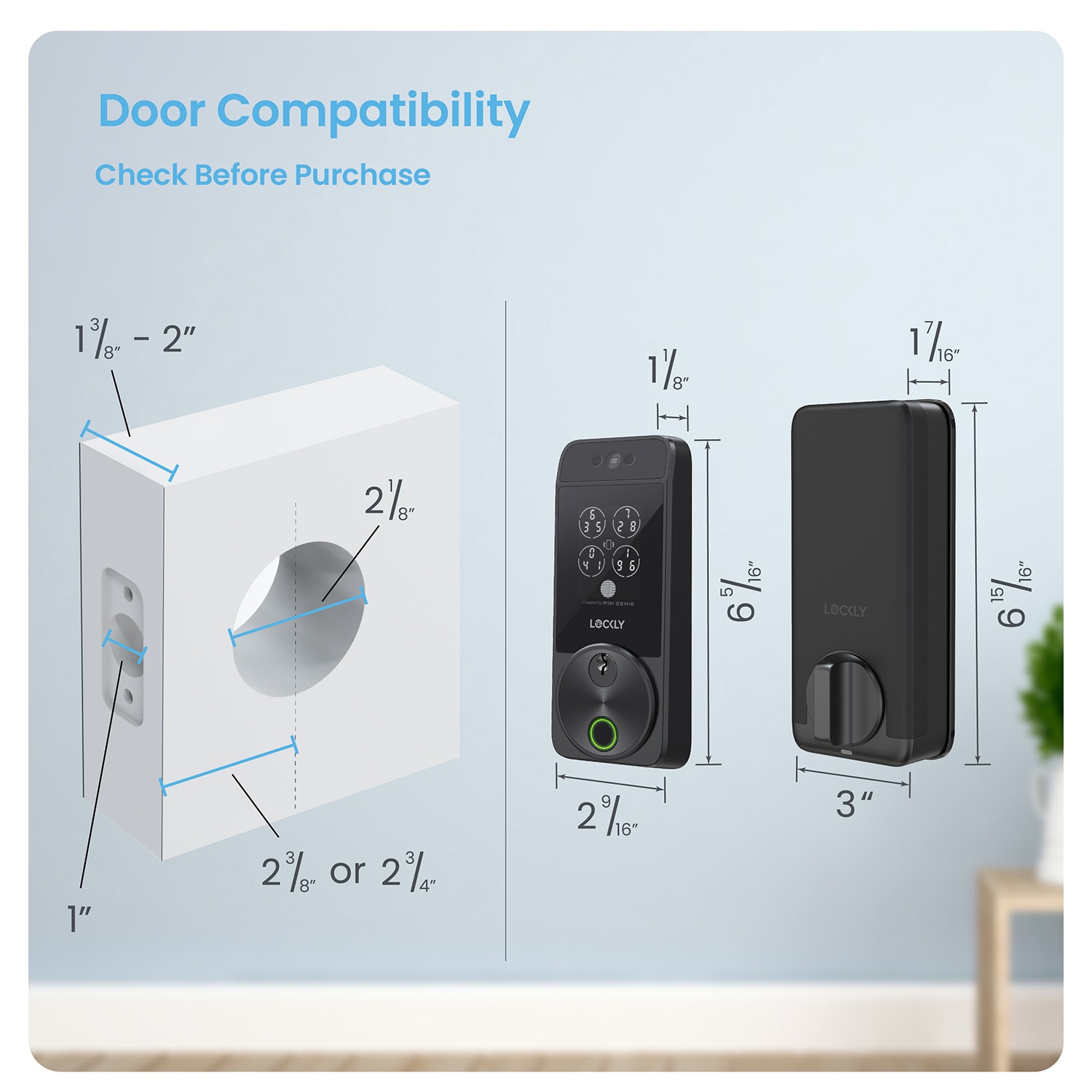 Visage Zeno Series Facial Recognition Smart Locks Matte Black Smart Lock Electronic Deadbolt with Wifi Bluetooth and Fingerprint Touchscreen Keypad - Image 12