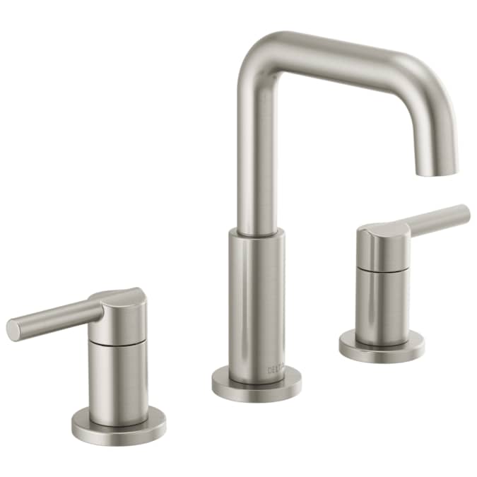 Delta Nicoli Stainless Widespread 2-Handle WaterSense Bathroom Sink Faucet with Drain