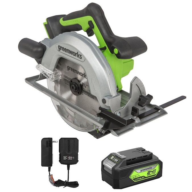 Greenworks 24-volt 7-1/4-in Brushless Cordless Circular Saw Kit (1-Battery & Charger Included)