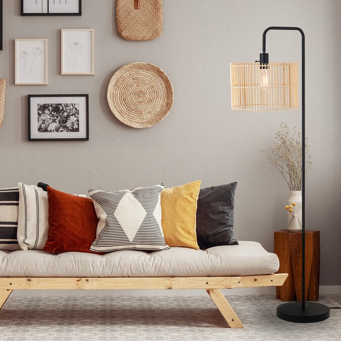 Globe Electric 58.13-in Matte Black Shaded Floor Lamp