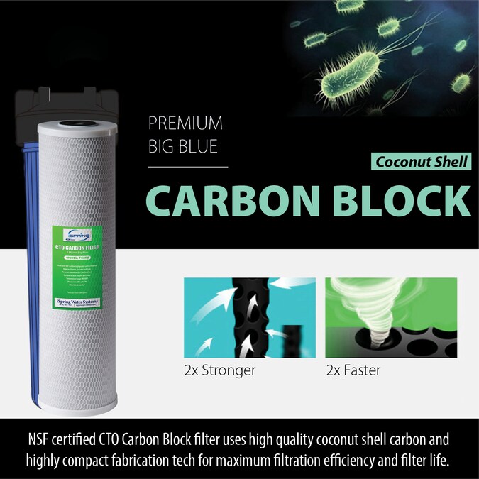 iSpring WGB12B Single Stage Whole House Water Filter Single-stage 15-GPM Carbon Block Well Water Whole House Water Filtration System - Image 2