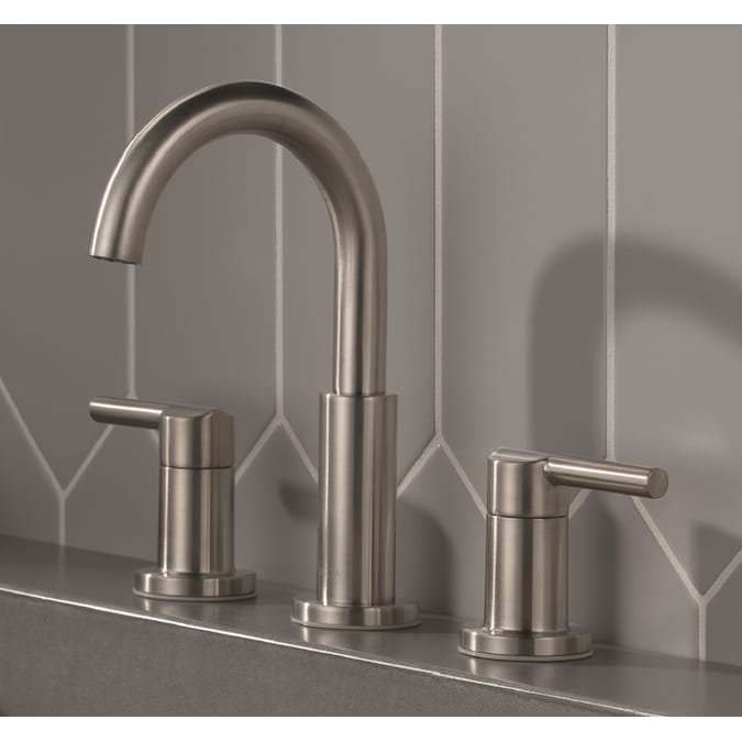 Delta Nicoli Stainless Widespread 2-Handle WaterSense Bathroom Sink Faucet with Drain