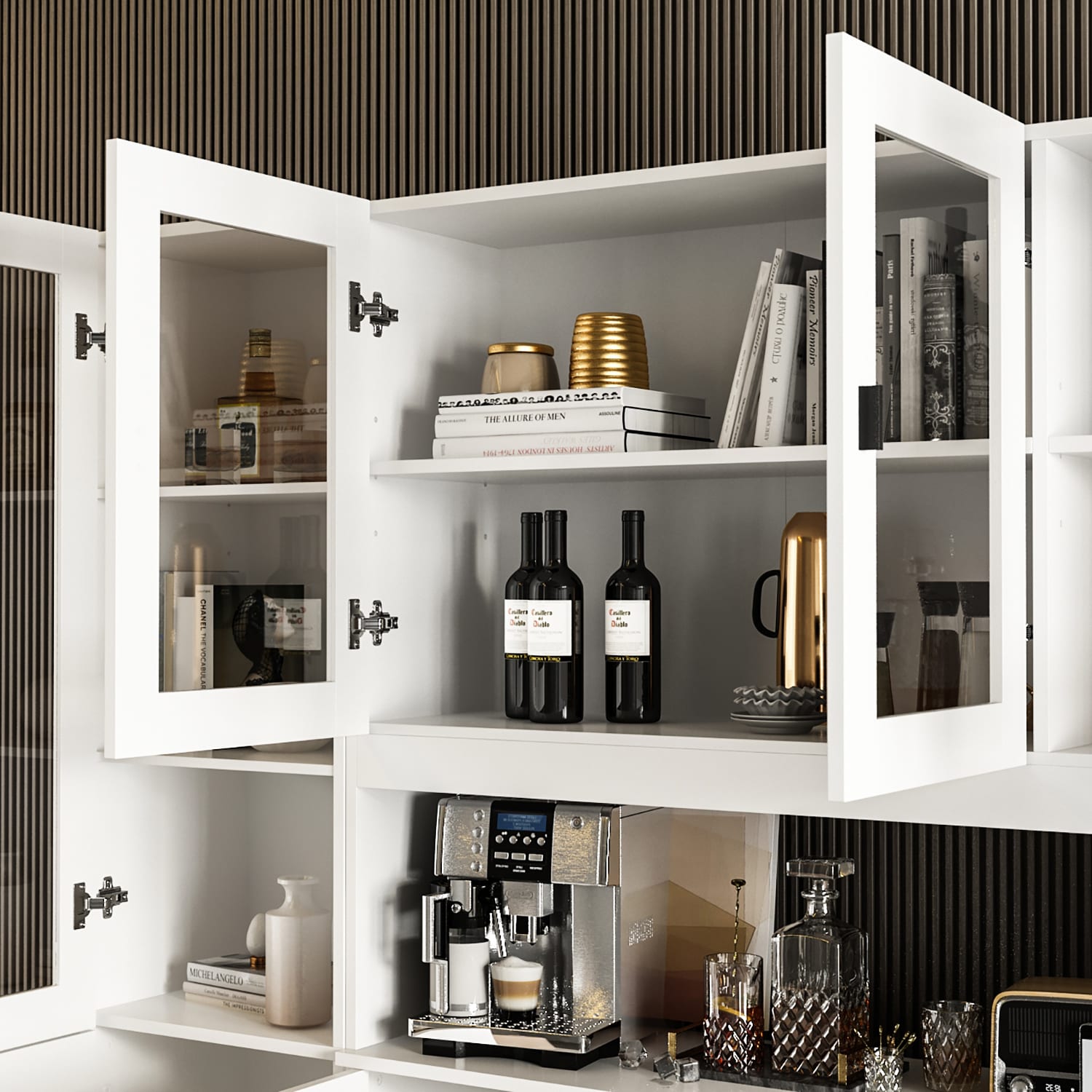 62.3-Inches W x 70.9-Inches H MDF White Freestanding Utility Storage Cabinet - Image 5