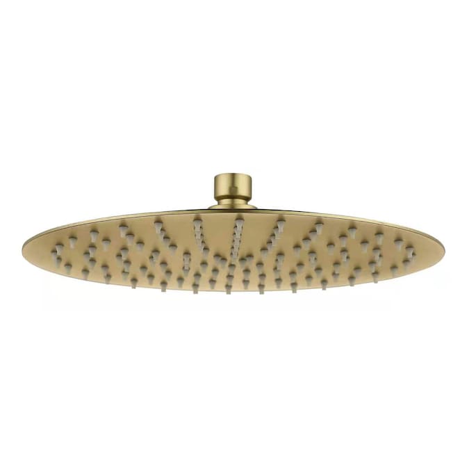 WELLFOR WB Brushed Gold 12-in Round Fixed Rain 1.8-GPM (6.8-LPM)