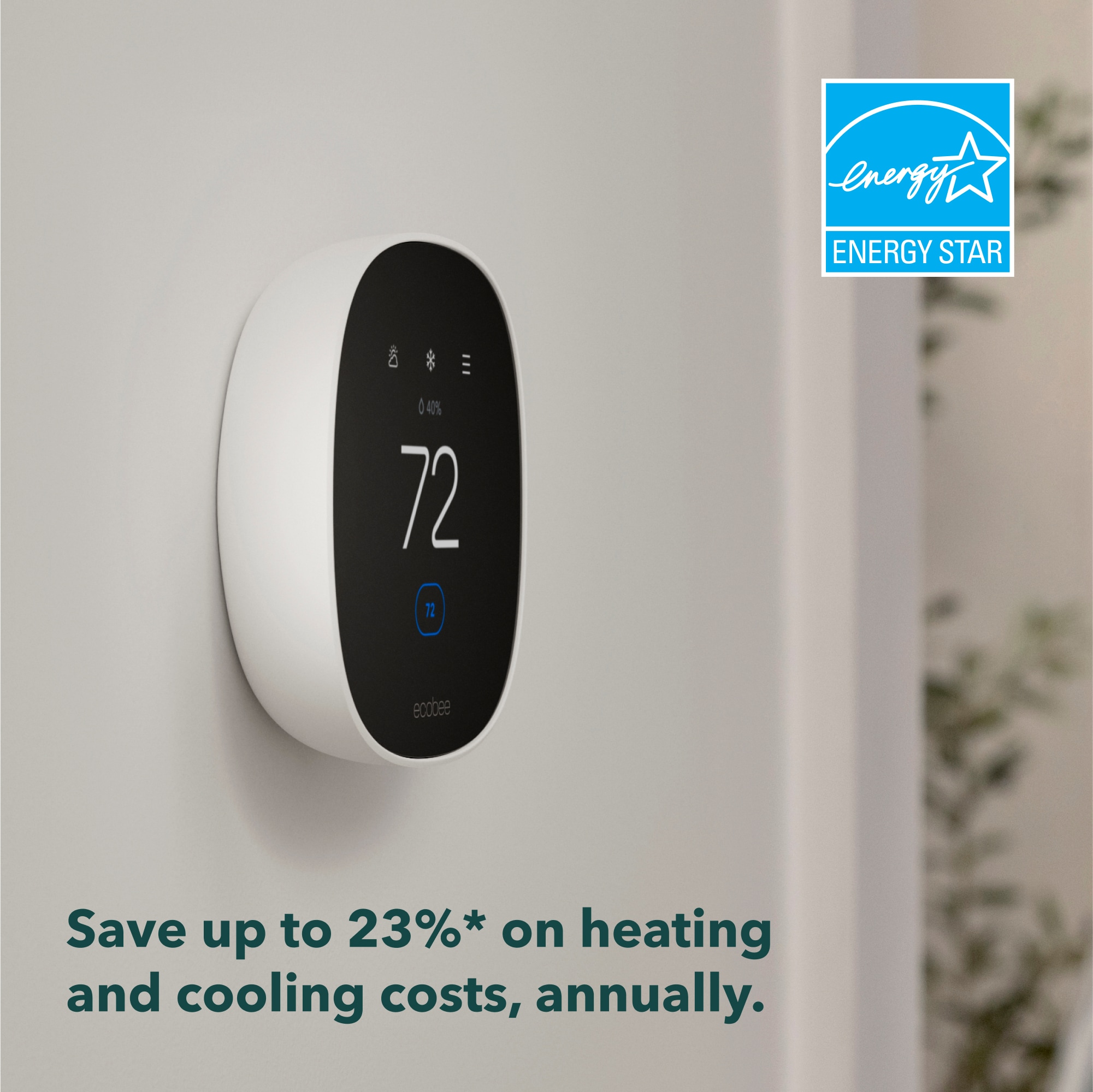 Essential- ENERGY STAR White Smart Thermostat with Wi-Fi Compatibility - Image 2