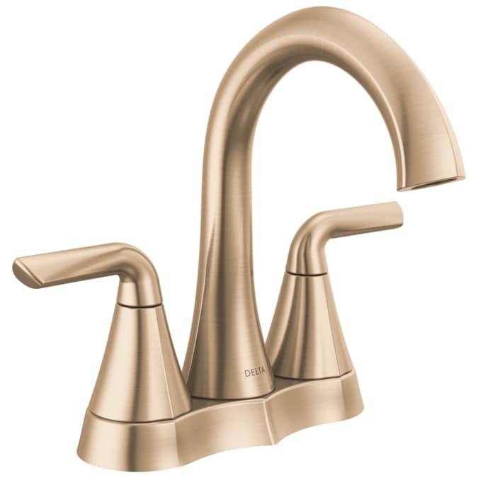 Delta Eldren Champagne Bronze 4-in centerset 2-Handle WaterSense Bathroom Sink Faucet with Drain