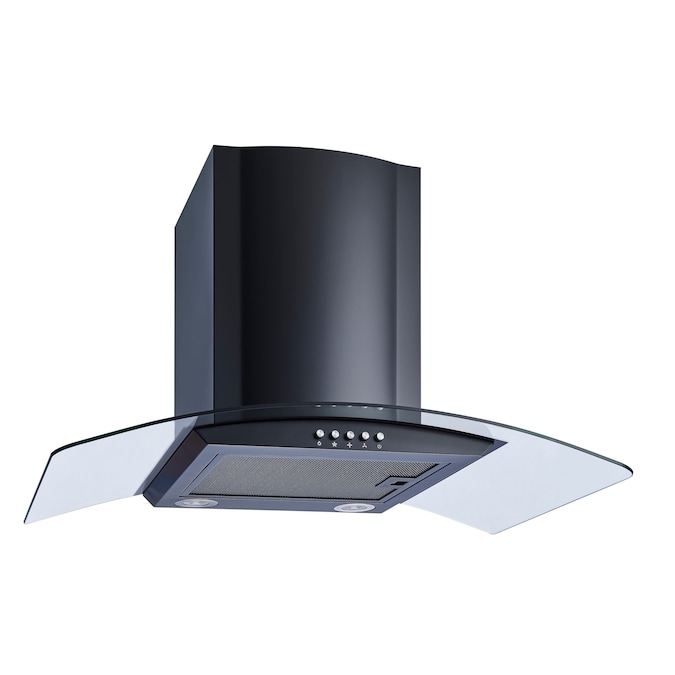 Winflo 30-in 300-CFM Convertible Black Wall-Mounted Range Hood - Image 2