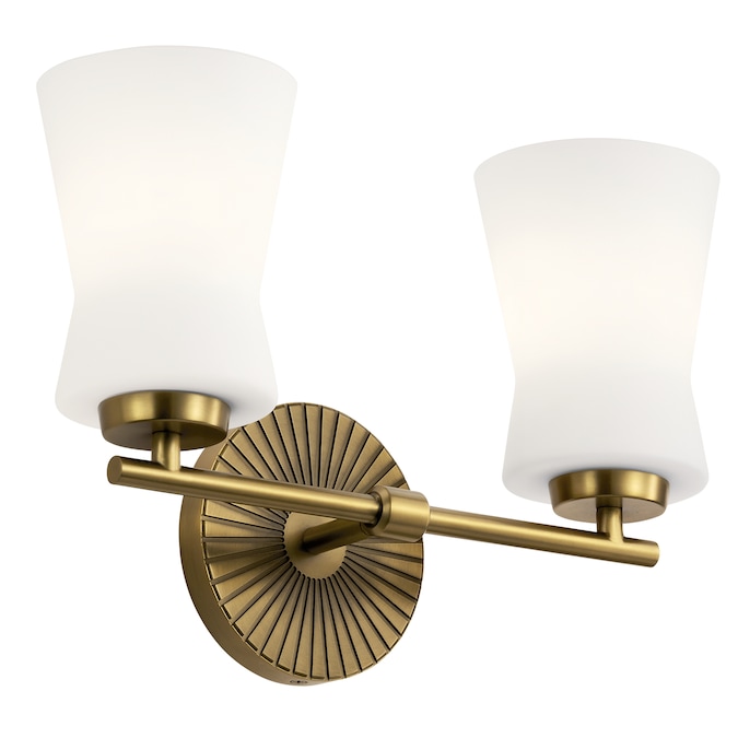 Kichler Brianne 14.5-in 2-Light Brushed Brass Vintage Vanity Light