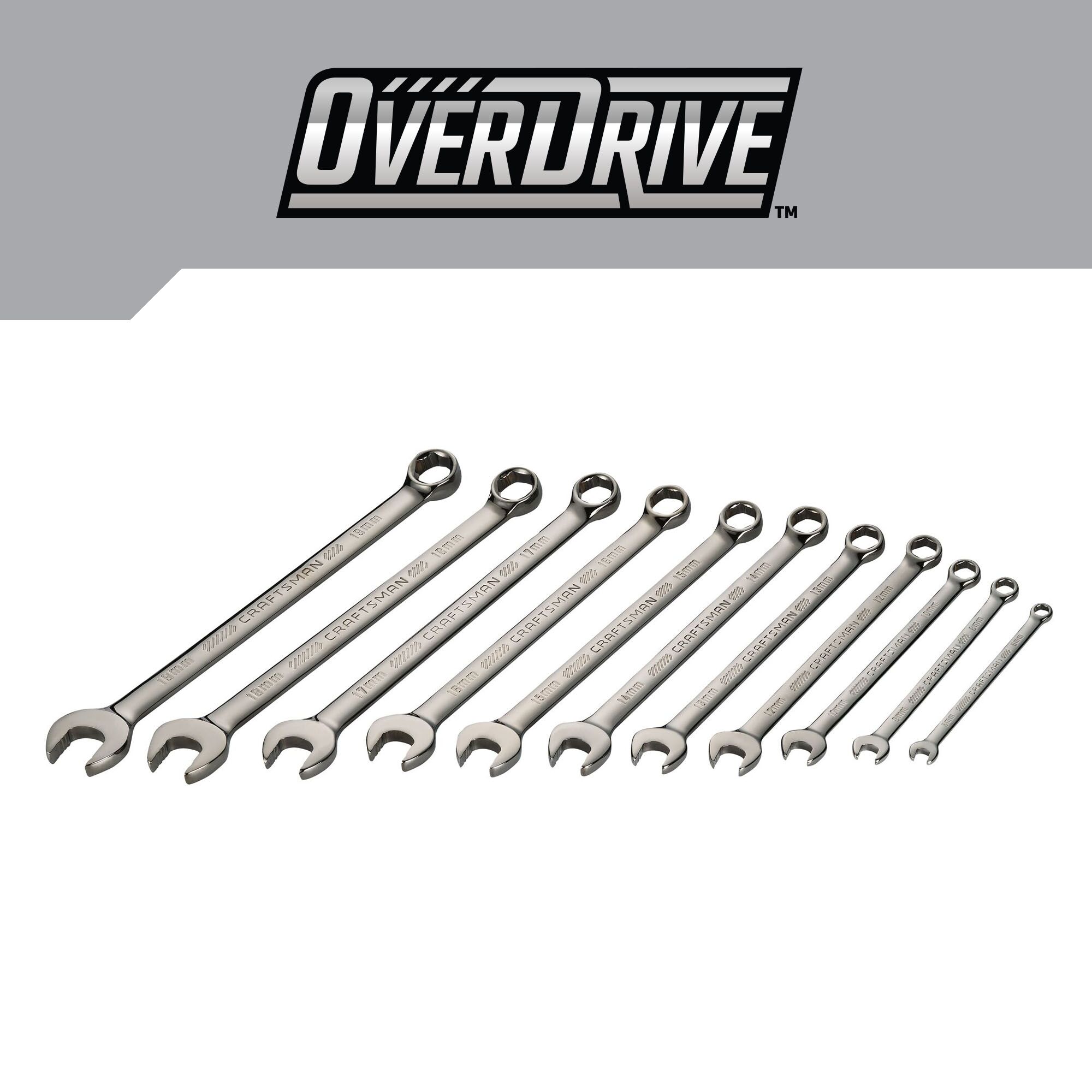 OVERDRIVE 11 -Piece Set 6-point Metric Standard Combination Wrench Includes Hard Case - Image 2