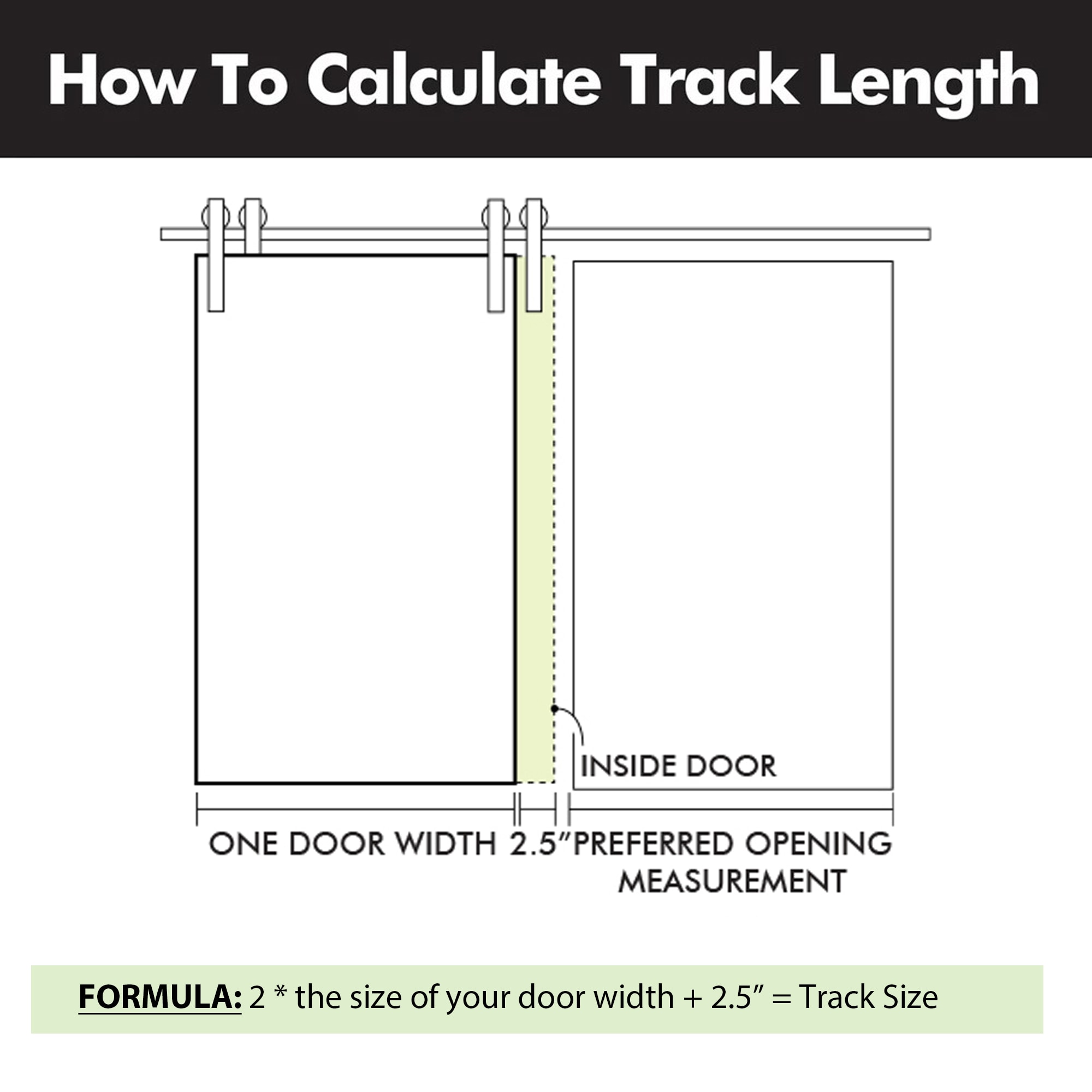 54-in Rustic black Black Indoor I-strap Double bypass Barn door hardware kit - Image 7