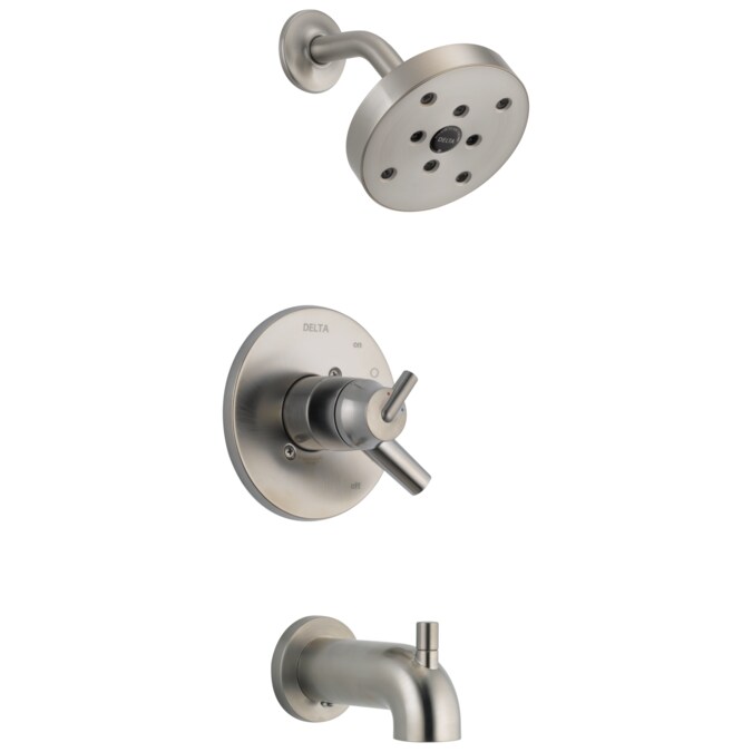 Delta Trinsic Stainless 2-handle Single Function Round Bathtub and Shower Faucet