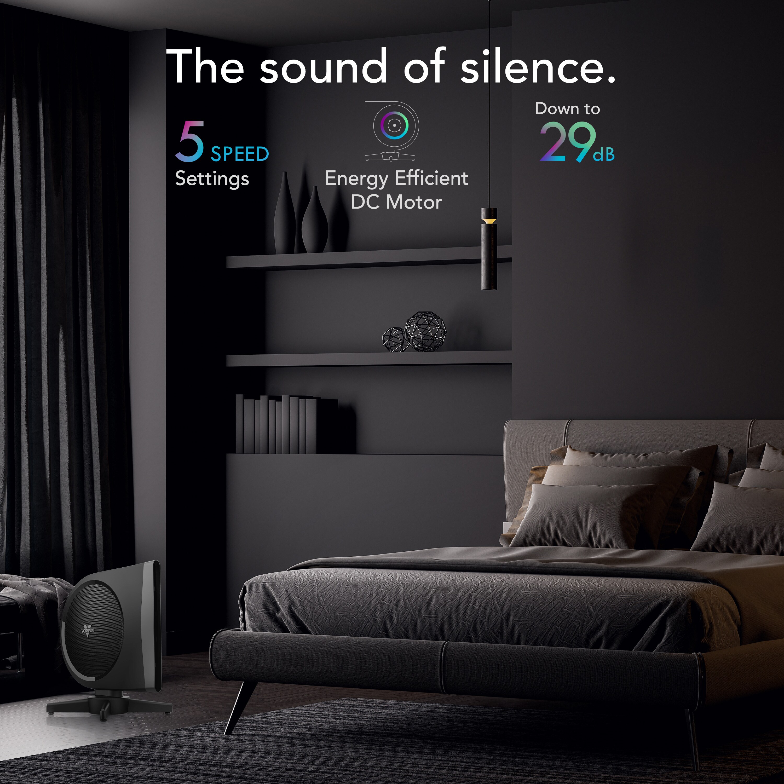 18.43-in 120 -Volt High Velocity Indoor Black Oscillating Tower Fan with Remote Battery(s) Included and - Image 4