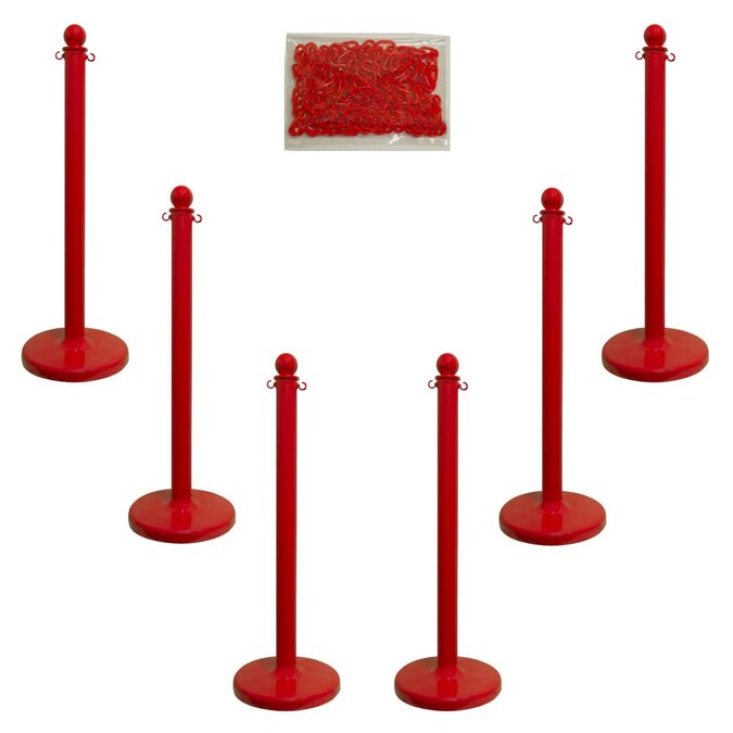 Mr. Chain Red Medium Duty Stanchion and Chain Kit