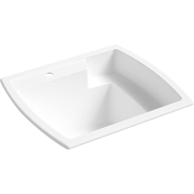 Sterling 22-in x 25-in 1-Basin White Dual-mount Utility Tub