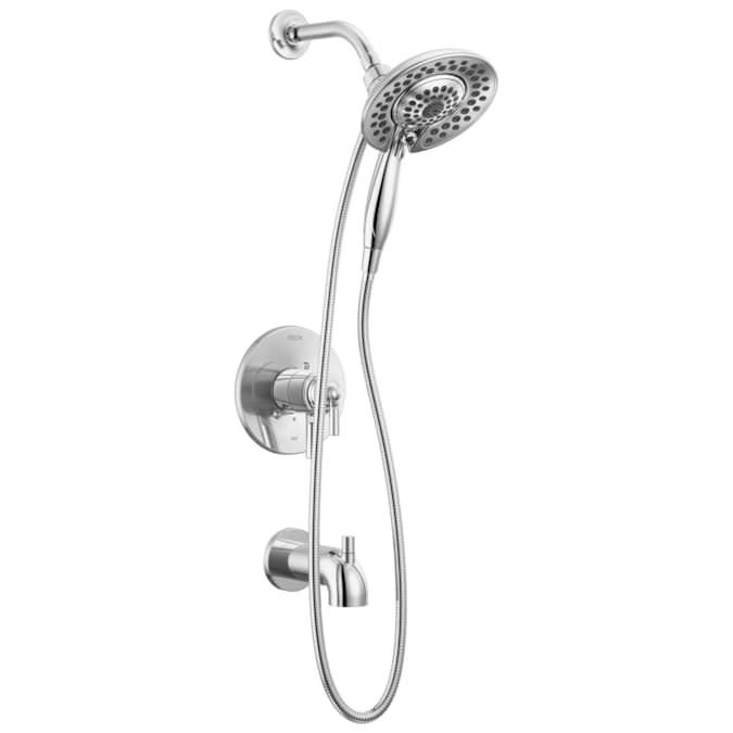 Delta Saylor Chrome 2-handle Multi-function Round Bathtub and Shower Faucet