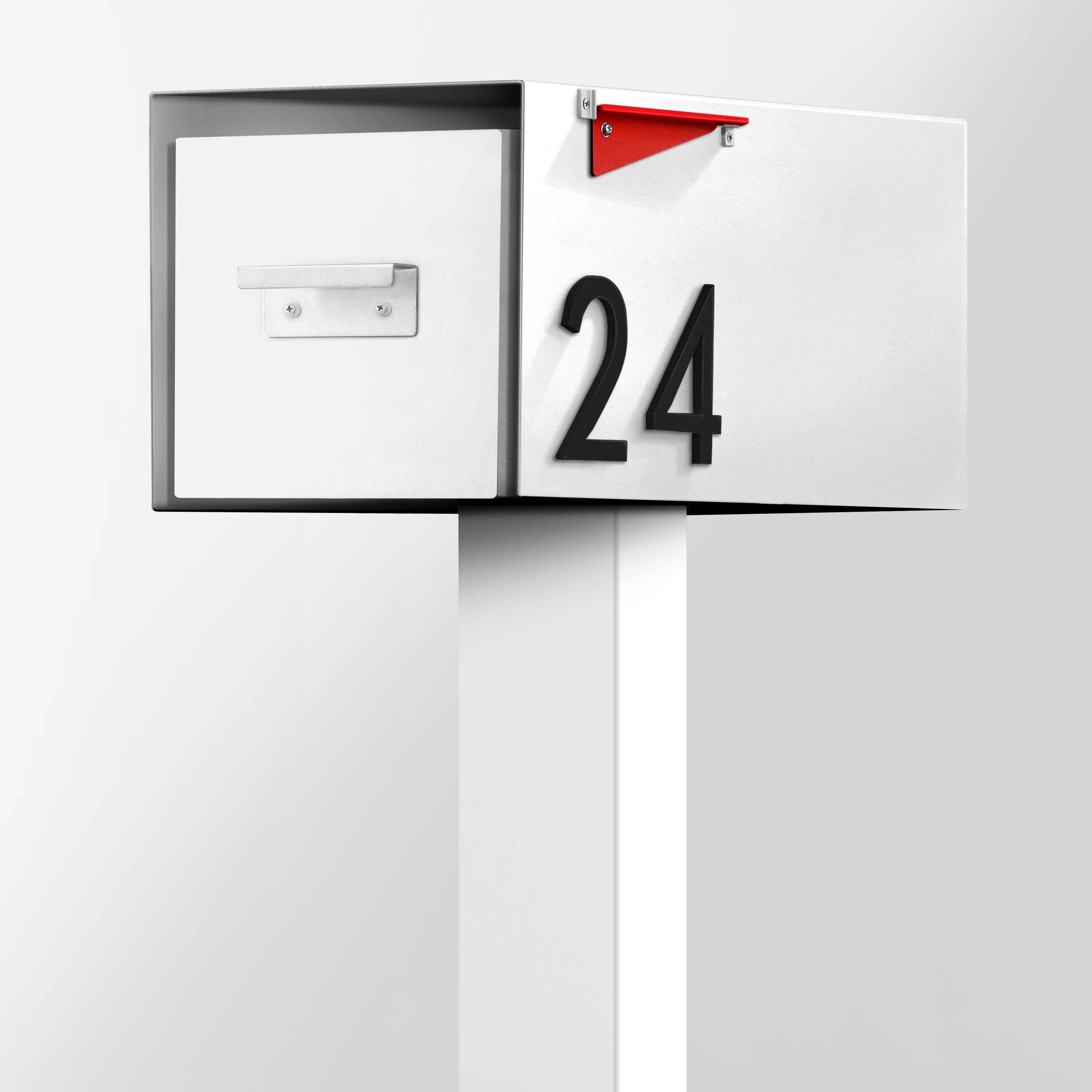 Post-Mounted Mailboxes 4 x 4 White Steel