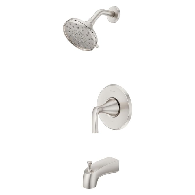 Pfister Rancho Spot Defense Brushed Nickel 1-handle Multi-function Round Bathtub and Shower Faucet Valve Included