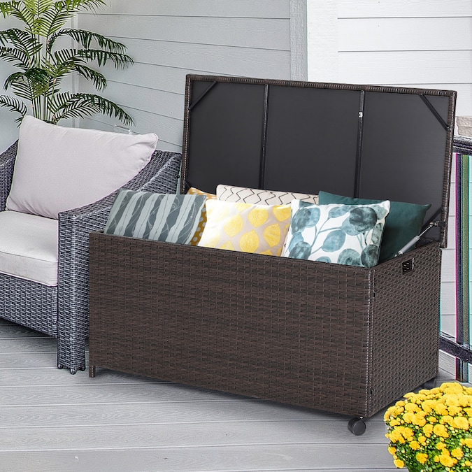 Goplus Made of premium rattan and high-strength steel, our storage case is of high stability and durability. With waterproof and zippered liner, it can keep all of your items in good condition. - Image 8
