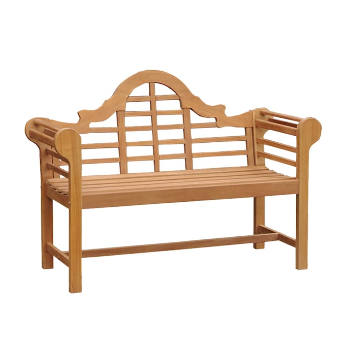 Cambridge Casual Lutyens 54.25-in W x 39-in H Natural Teak Garden Bench