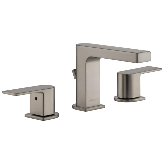 Peerless Xander Brushed Nickel Widespread 2-Handle WaterSense Bathroom Sink Faucet with Drain
