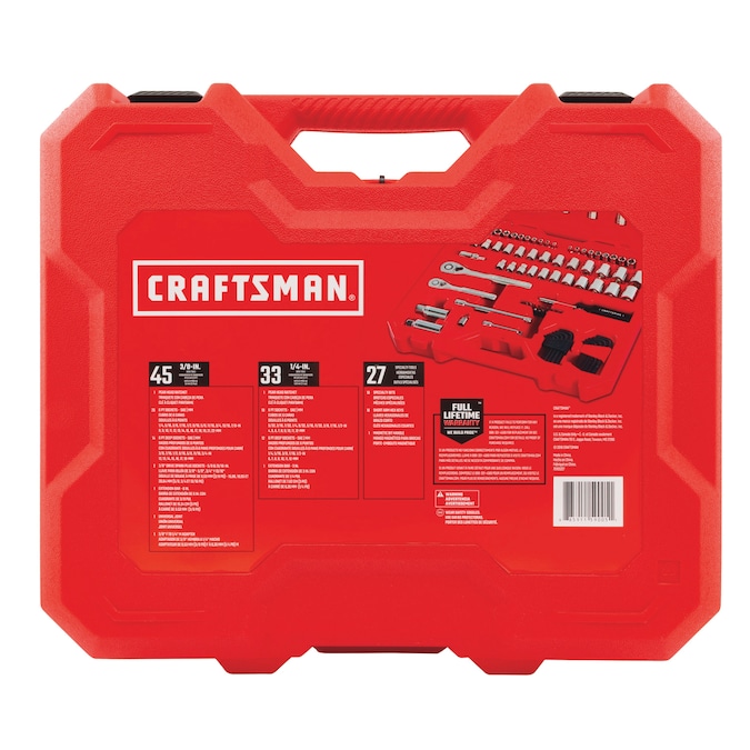 CRAFTSMAN 105-Piece Standard (SAE) and Metric Combination Polished Chrome Mechanics Tool Set with Hard Case - Image 7
