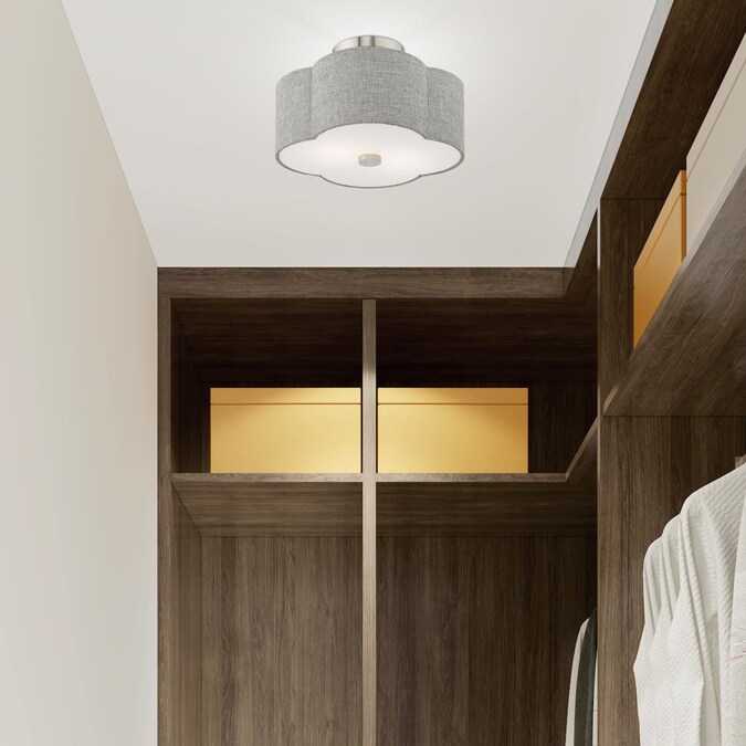 Livex Lighting Kalmar 2-Light Brushed Nickel Semi mount light - Image 7