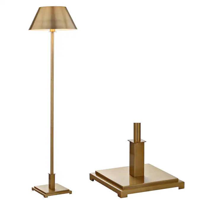 JONATHAN  Y Roxy Metal Transitional 60-in Brass Gold Shaded Floor Lamp