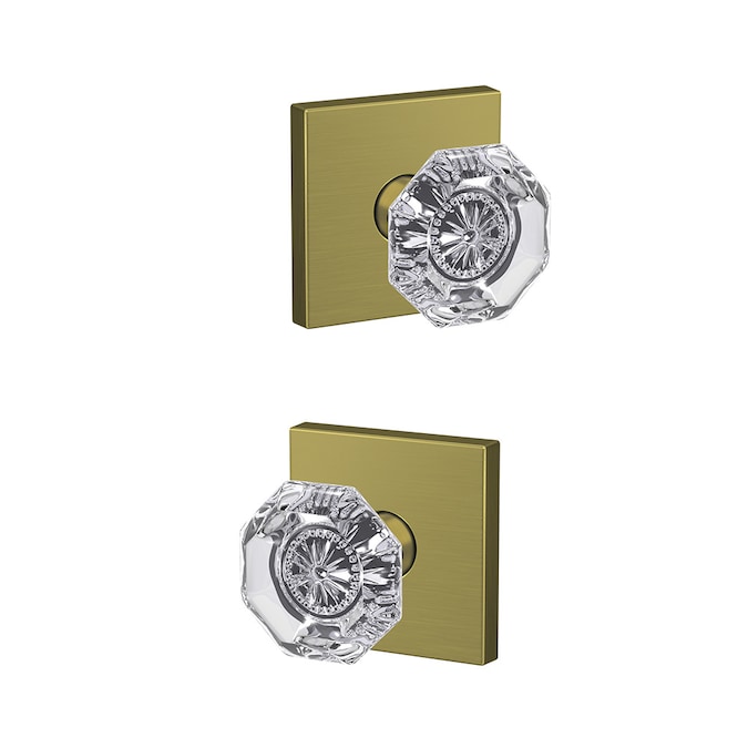 Schlage Custom Alexandria- Collins Satin Brass Interior Bed/Bath Hall/Closet Combined Door Knob