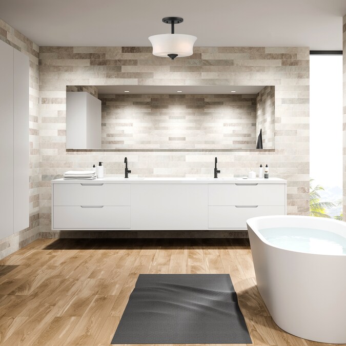 Designers Fountain Bronson 2-Light 12-in Matte Black Semi mount light