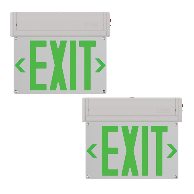 Lithonia Lighting 2-Pack 3.6-Watt 120-277-Volt LED White Hardwired Exit Light with Green Lights