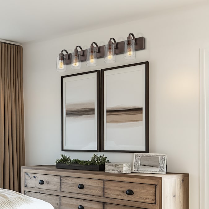 LTMATE JAZAVA 37-in 5-Light Oil-Rubbed Bronze Industrial Vanity Light - Image 5