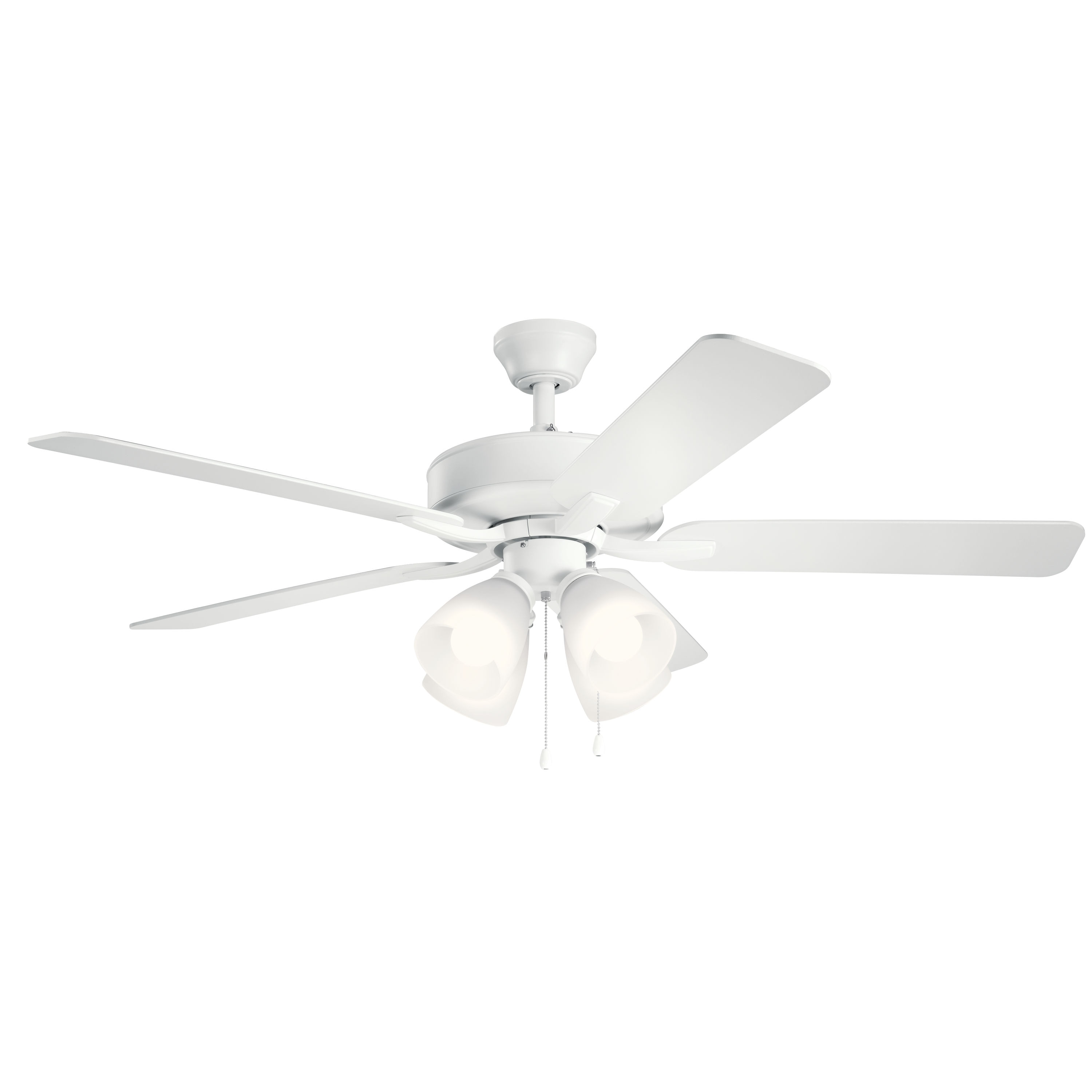 Basics Pro Premier 52-in Matte White with Matte White/Silver Blades Ceiling Fan With Light ( 5 -Blade )