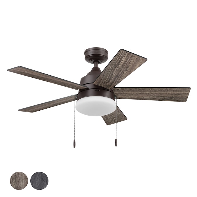 Harbor Breeze Kennerly 44-in Bronze with Gray Wash/Cocoa Blades LED Indoor/Outdoor Ceiling Fan with Light (5-Blade) - Image 2