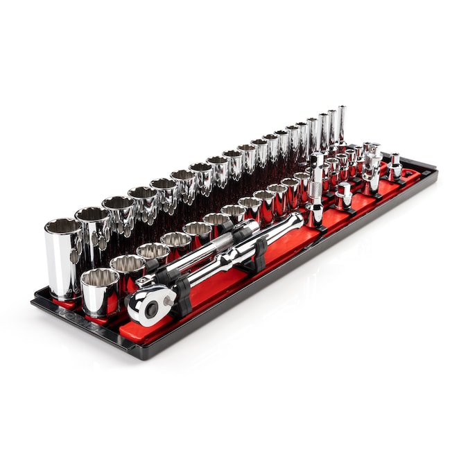 TEKTON 3/8-in Drive Metric Shallow/Deep Socket Set (44-Pieces)