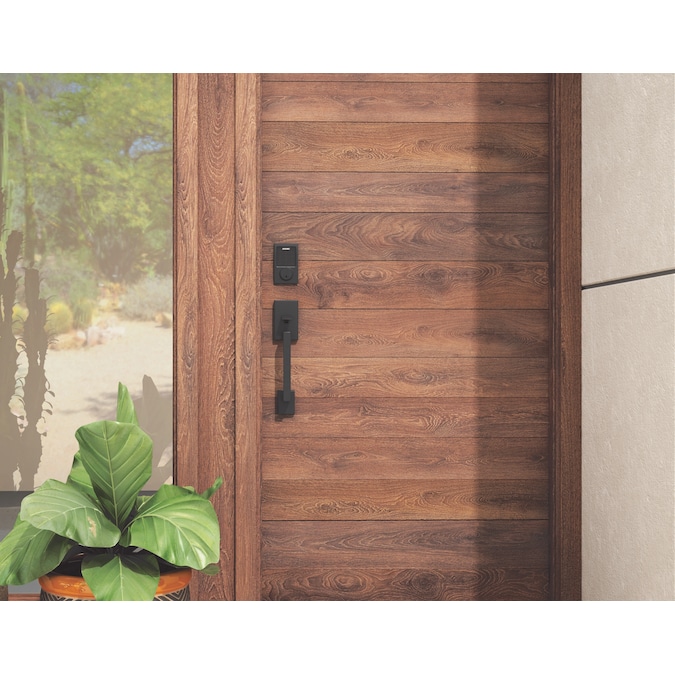 Schlage Century-Latitude Matte Black Entry Door Handleset with Latitude Lever - Image 4