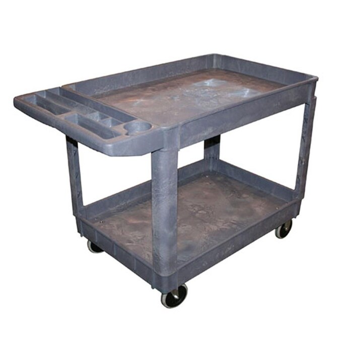 American Forge & Foundry Gray Polypropylene Utility Cart with Organizing Tray, 500 lbs. Weight Capacity, 30-in x 16-in x 3-in Tray