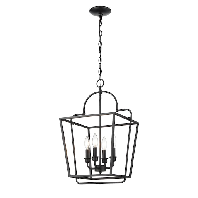 Millennium Lighting Pendant Light 4-Light Matte Black Traditional Large Hanging Pendant Light