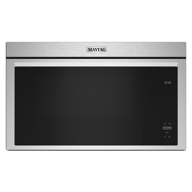 Maytag Flush Built in Design 1.1-cu ft 1000-Watt 30-in Over-the-Range Microwave with Sensor Cooking (Fingerprint Resistant Stainless Steel)