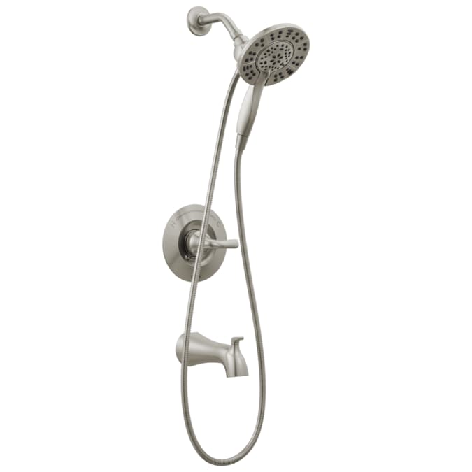 Delta Arvo Spotshield Brushed Nickel 1-handle Multi-function Round Bathtub and Shower Faucet Valve Included