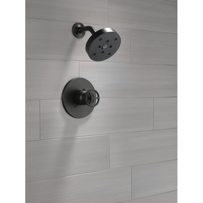 Delta Trinsic Matte Black 1-handle Single Function Round Shower Faucet - Image 10
